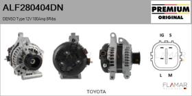 DENSO ALF280404DN - ALT NUEVO ORIG. DENSO Type 12V 180Amp PR8