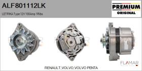 MAHLE ALF801112LK - ALT NUEVO ORIG. LETRIKA Type 12V 100Amp PV1