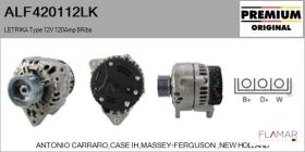 MAHLE ALF420112LK - ALT NUEVO ORIG. LETRIKA Type 12V 120Amp PR8
