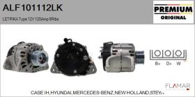 MAHLE ALF101112LK - ALT NUEVO ORIG. LETRIKA Type 12V 120Amp PR8