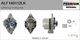 MAHLE ALF140112LK - ALT NUEVO ORIG. LETRIKA Type 12V 33Amp PV1