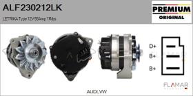MAHLE ALF230212LK - ALT NUEVO ORIG. LETRIKA Type 12V 55Amp PV1