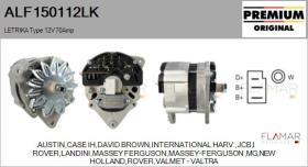 MAHLE ALF150112LK - ALT NUEVO ORIG. LETRIKA Type 12V 70Amp