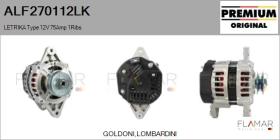 MAHLE ALF270112LK - ALT NUEVO ORIG. LETRIKA Type 12V 75Amp PV1