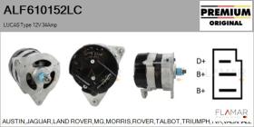 LUCAS ALF610152LC - ALT NUEVO ORIG. LUCAS Type 12V 34Amp