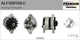 LUCAS ALF520152LC - ALT NUEVO ORIG. LUCAS Type 12V 67Amp PR4