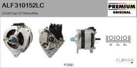 LUCAS ALF310152LC - ALT NUEVO ORIG. LUCAS Type 12V 70Amp PR4