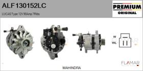 LUCAS ALF130152LC - ALT NUEVO ORIG. LUCAS Type 12V 90Amp PR7