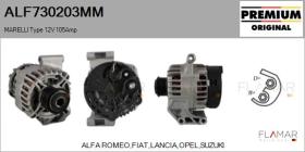 MARELLI ALF730203MM - ALT NUEVO ORIG. MARELLI Type 12V