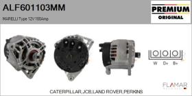MARELLI ALF601103MM - ALT NUEVO ORIG. MARELLI Type 12V 100Amp PR4
