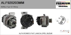 MARELLI ALF920203MM - ALT NUEVO ORIG. MARELLI Type 12V 105Amp