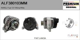 MARELLI ALF380103MM - ALT NUEVO ORIG. MARELLI Type 12V 105Amp PR5