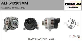 MARELLI ALF540203MM - ALT NUEVO ORIG. MARELLI Type 12V 120Amp PR5