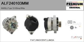 MARELLI ALF240103MM - ALT NUEVO ORIG. MARELLI Type 12V 65Amp PR5