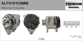 MARELLI ALF610103MM - ALT NUEVO ORIG. MARELLI Type 12V 70Amp PR5