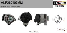 MARELLI ALF260103MM - ALT NUEVO ORIG. MARELLI Type 12V 85Amp PR4
