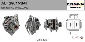 MITSUBISHI ALF280153MT - ALT NUEVO ORIG. MITSUBISHI Type 12V 105Amp PFR6