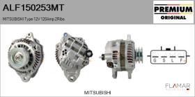MITSUBISHI ALF150253MT - ALT NUEVO ORIG. MITSUBISHI Type 12V 120Amp DP2