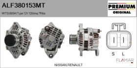 MITSUBISHI ALF380153MT - ALT NUEVO ORIG. MITSUBISHI Type 12V 120Amp PFR7