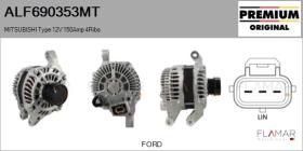 MITSUBISHI ALF690353MT - ALT NUEVO ORIG. MITSUBISHI Type 12V 150Amp PFR4