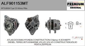 MITSUBISHI ALF901153MT - ALT NUEVO ORIG. MITSUBISHI Type 12V 40Amp 1Ribs