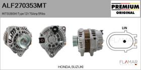 MITSUBISHI ALF270353MT - ALT NUEVO ORIG. MITSUBISHI Type 12V 70Amp PR5
