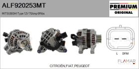 MITSUBISHI ALF920253MT - ALT NUEVO ORIG. MITSUBISHI Type 12V 70Amp PR6