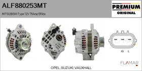 MITSUBISHI ALF880253MT - ALT NUEVO ORIG. MITSUBISHI Type 12V 75Amp PR5