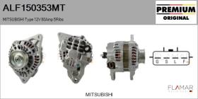 MITSUBISHI ALF150353MT - ALT NUEVO ORIG. MITSUBISHI Type 12V 80Amp PR5
