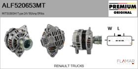 MITSUBISHI ALF520653MT - ALT NUEVO ORIG. MITSUBISHI Type 24V 90Amp PR5