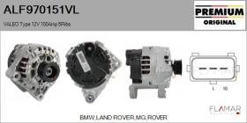 VALEO ALF970151VL - ALT NUEVO ORIG. VALEO Type 12V 100Amp PR5