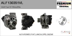 VALEO ALF130351VL - ALT NUEVO ORIG. VALEO Type 12V 105Amp PFR6