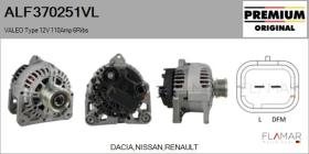 VALEO ALF370251VL - ALT NUEVO ORIG. VALEO Type 12V 110Amp PFR6