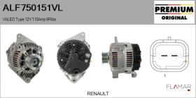 VALEO ALF750151VL - ALT NUEVO ORIG. VALEO Type 12V 110Amp PR6