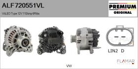 VALEO ALF720551VL - ALT NUEVO ORIG. VALEO Type 12V 110Amp PR6