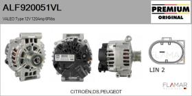 VALEO ALF920051VL - ALT NUEVO ORIG. VALEO Type 12V 120Amp PFR6