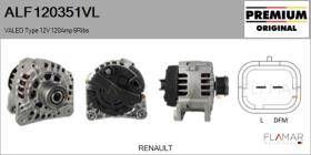 VALEO ALF120351VL - ALT NUEVO ORIG. VALEO Type 12V 120Amp PFR6