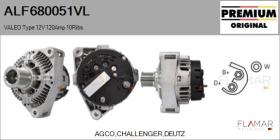 VALEO ALF680051VL - ALT NUEVO ORIG. VALEO Type 12V 120Amp PR10
