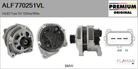 VALEO ALF770251VL - ALT NUEVO ORIG. VALEO Type 12V 120Amp PR5
