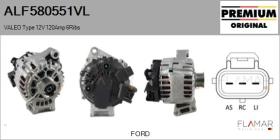 VALEO ALF580551VL - ALT NUEVO ORIG. VALEO Type 12V 120Amp PR6