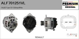 VALEO ALF701251VL - ALT NUEVO ORIG. VALEO Type 12V 120Amp PR6