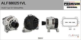 VALEO ALF880251VL - ALT NUEVO ORIG. VALEO Type 12V 120Amp PR6