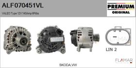VALEO ALF070451VL - ALT NUEVO ORIG. VALEO Type 12V 140Amp PFR6