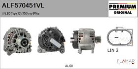 VALEO ALF570451VL - ALT NUEVO ORIG. VALEO Type 12V 150Amp PFR6