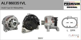 VALEO ALF860351VL - ALT NUEVO ORIG. VALEO Type 12V 150Amp PR6