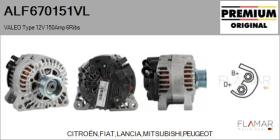 VALEO ALF670151VL - ALT NUEVO ORIG. VALEO Type 12V 150Amp PR6