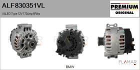 VALEO ALF830351VL - ALT NUEVO ORIG. VALEO Type 12V 170Amp 6Ribs