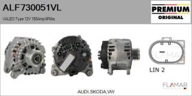 VALEO ALF730051VL - ALT NUEVO ORIG. VALEO Type 12V 180Amp PFR6