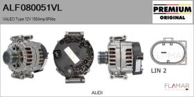 VALEO ALF080051VL - ALT NUEVO ORIG. VALEO Type 12V 180Amp PFR6
