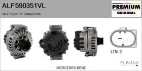 VALEO ALF590351VL - ALT NUEVO ORIG. VALEO Type 12V 180Amp PFR6